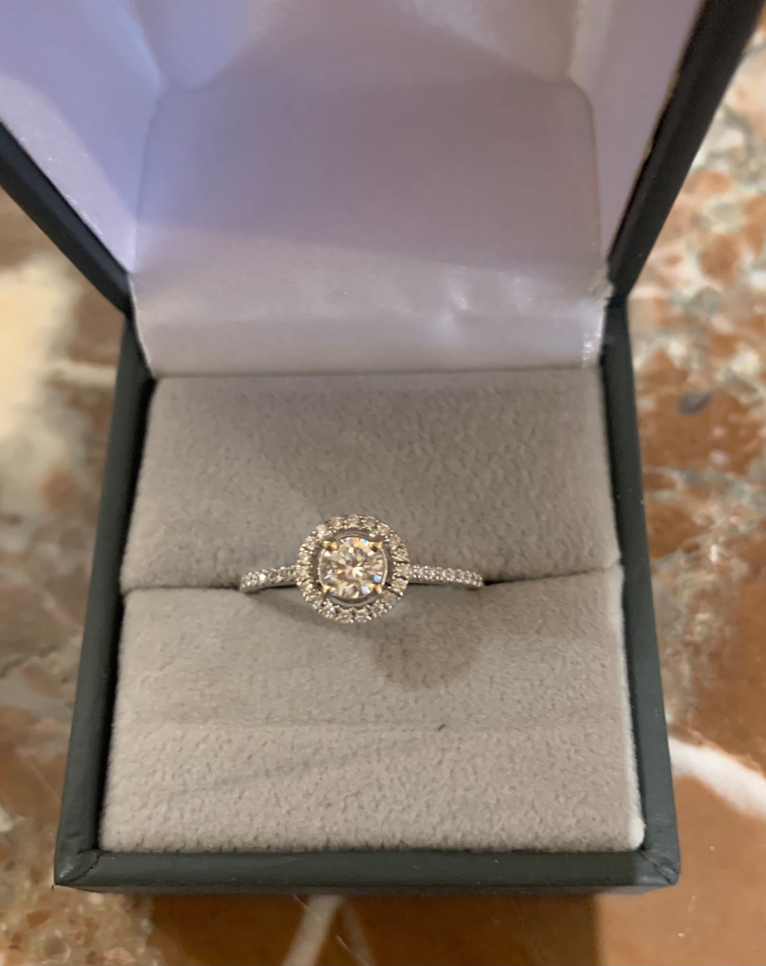 Diamond Ring 0.33 Carats Paving Diamonds 0.16 Carat 18 Carat White Gold - . Görsel