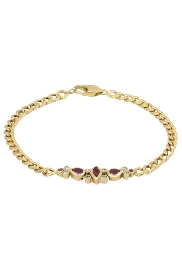 MODERN DIAMOND AND RUBY BRACELET - . Görsel