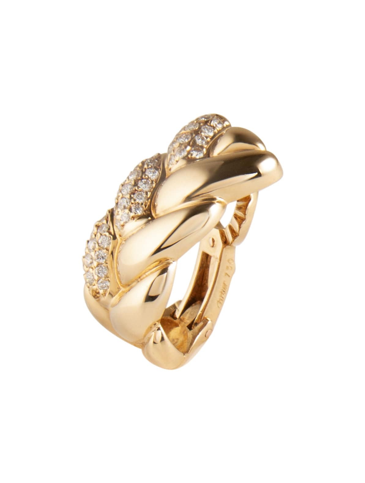 Cartier - Pavé diamond and yellow gold earrings - . Görsel