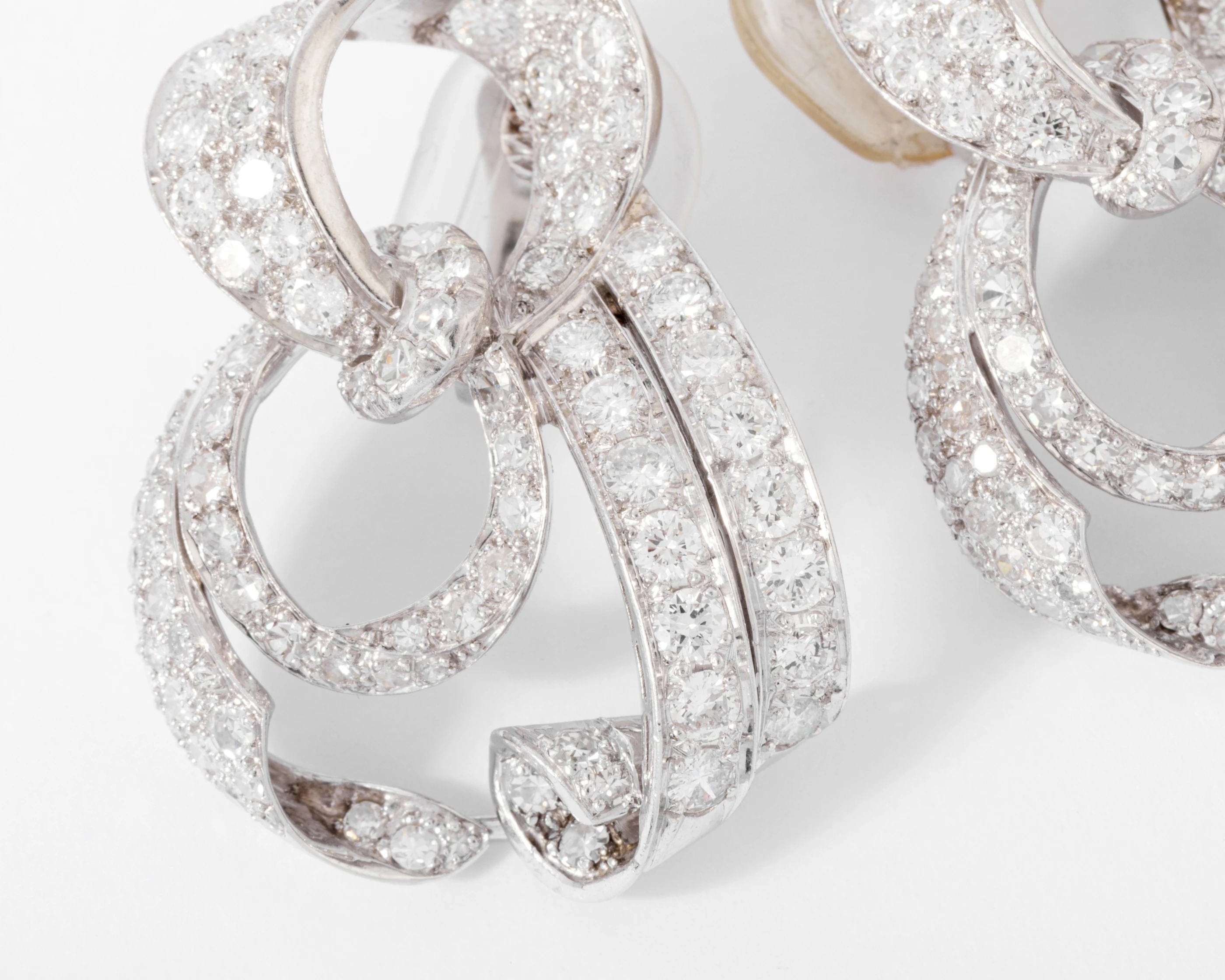 Important earring platinum and diamonds circa 1930 - . Görsel