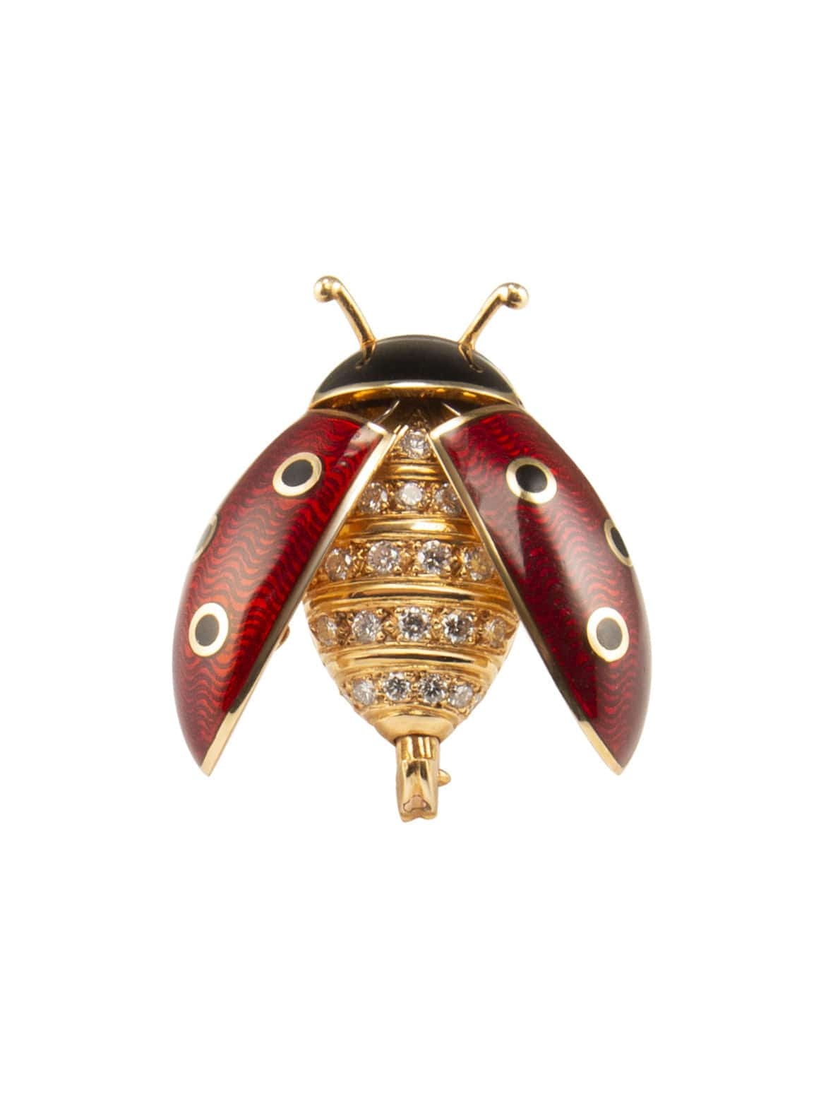 Boucheron - Coccinelle brooch in yellow gold, enamel and diamonds - . Görsel