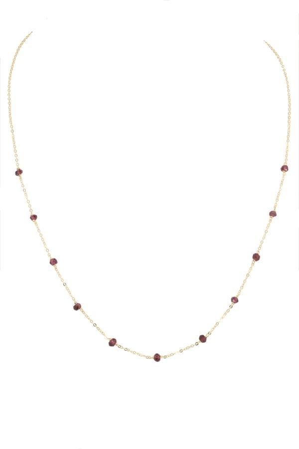 MODERN GOLD AND GARNET NECKLACE - . Görsel