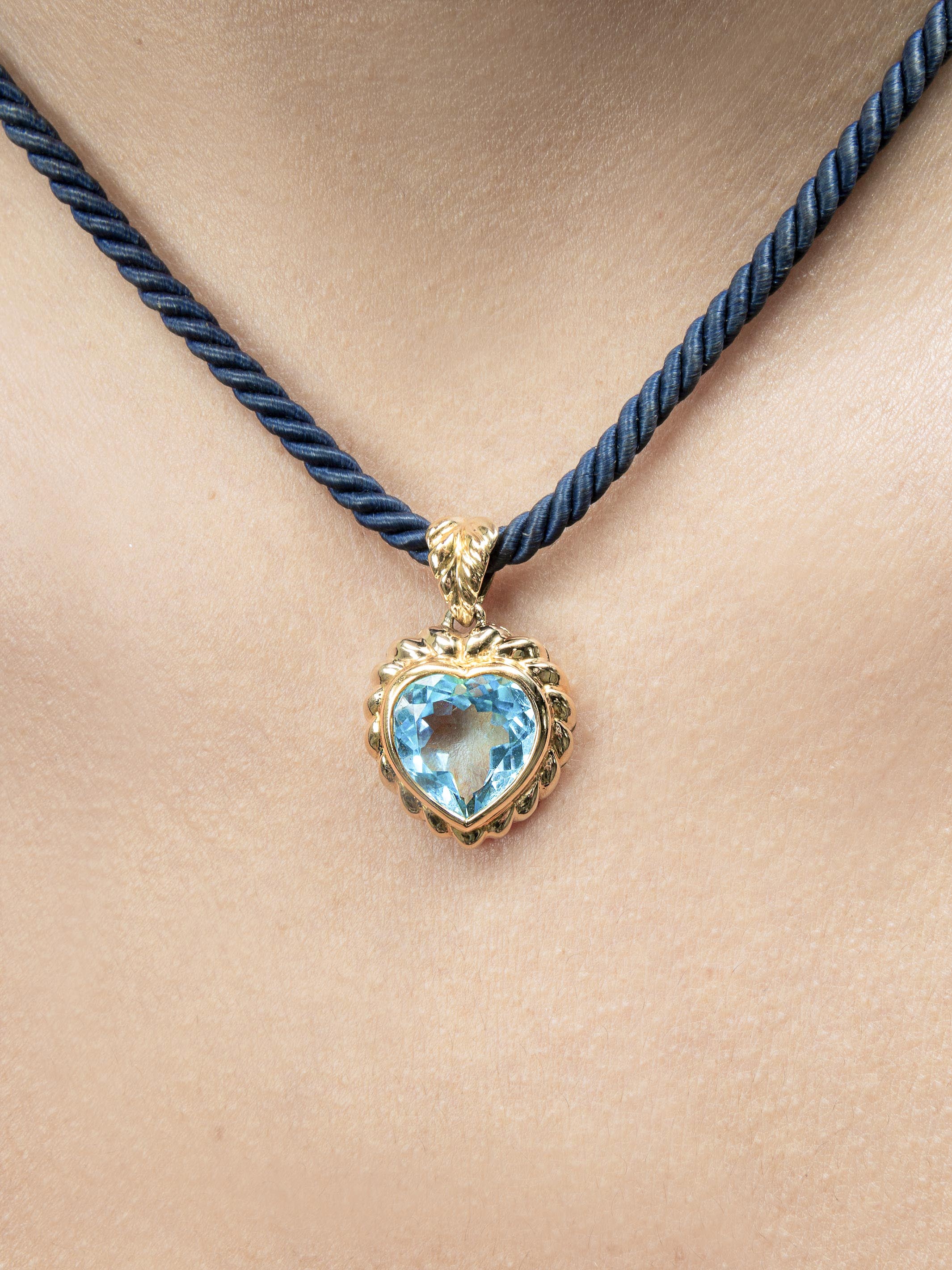 FRED Gold & Blue Topaz Necklace - . Görsel