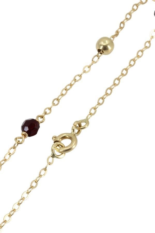 GOLD AND GARNET BALL BRACELET - . Görsel