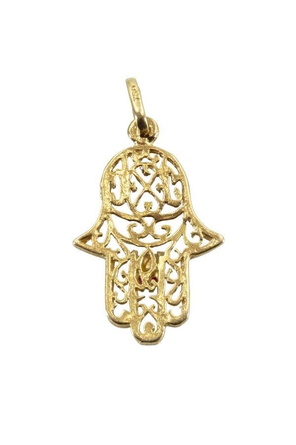 HAND OF FATMA RUBY PENDANT - . Görsel