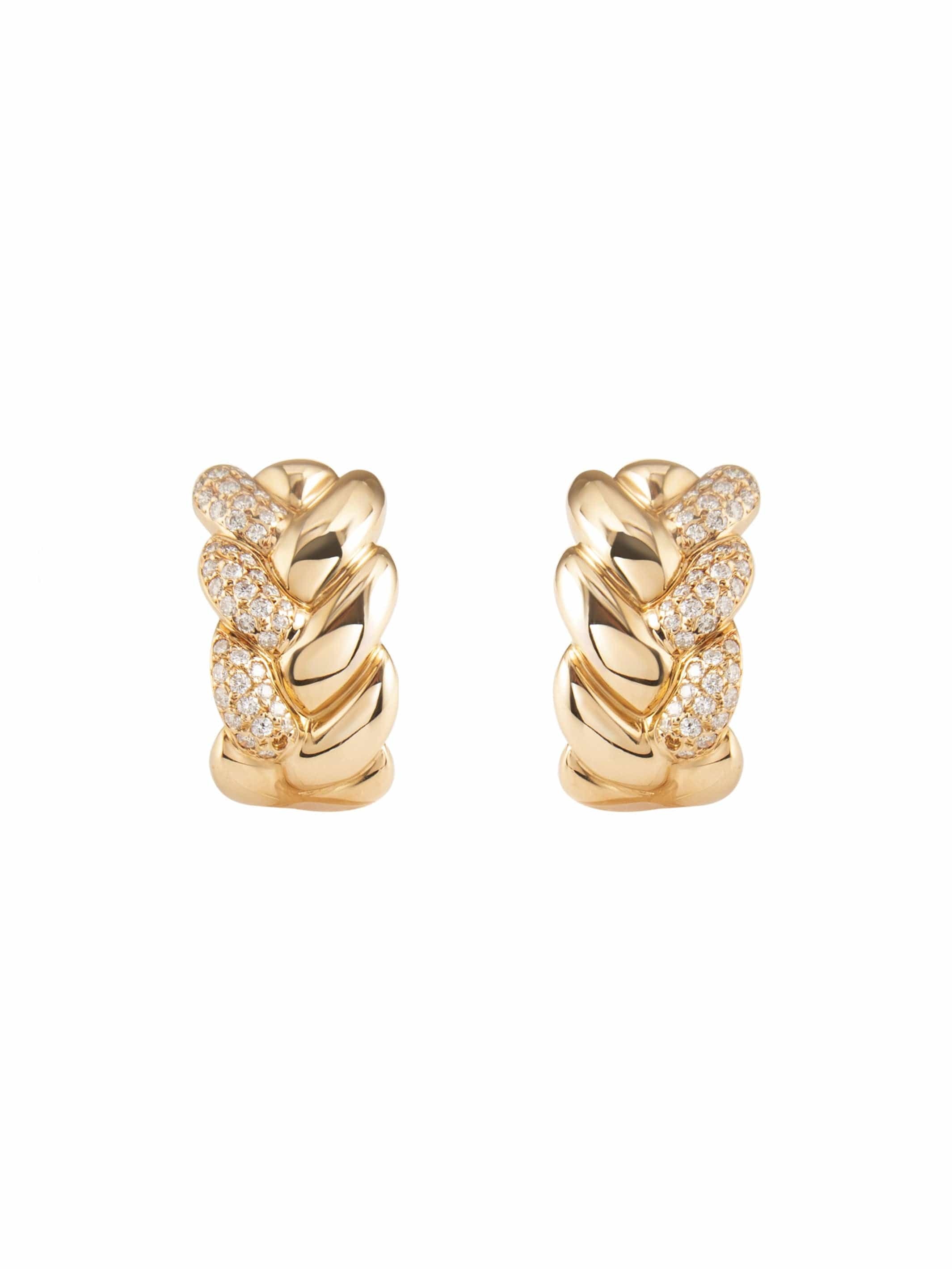 Cartier - Pavé diamond and yellow gold earrings - . Görsel