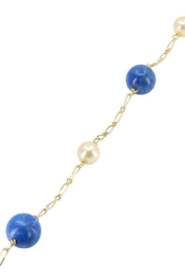 PEARL AND LAPIS LAZULI BRACELET - . Görsel