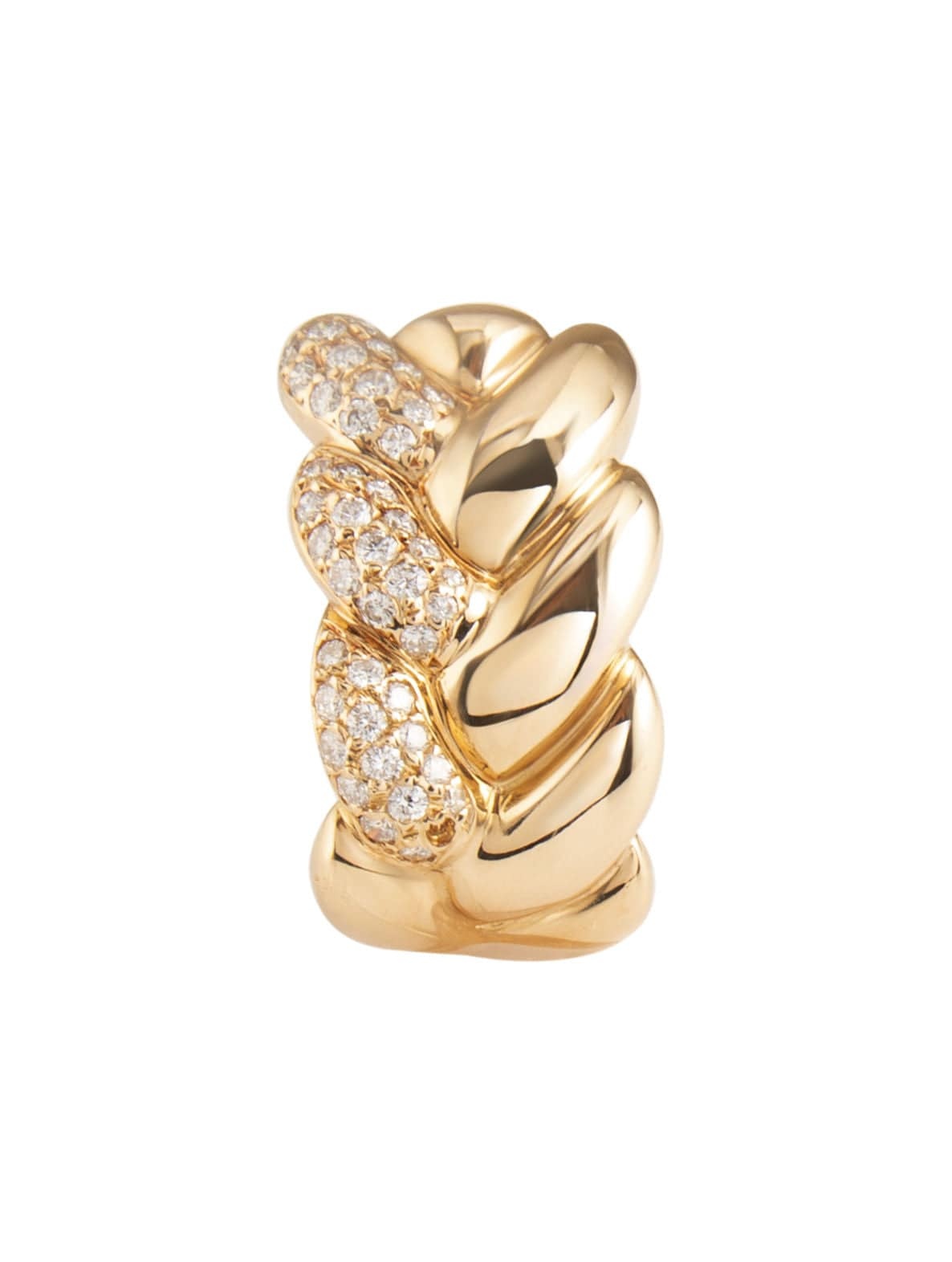 Cartier - Pavé diamond and yellow gold earrings - . Görsel