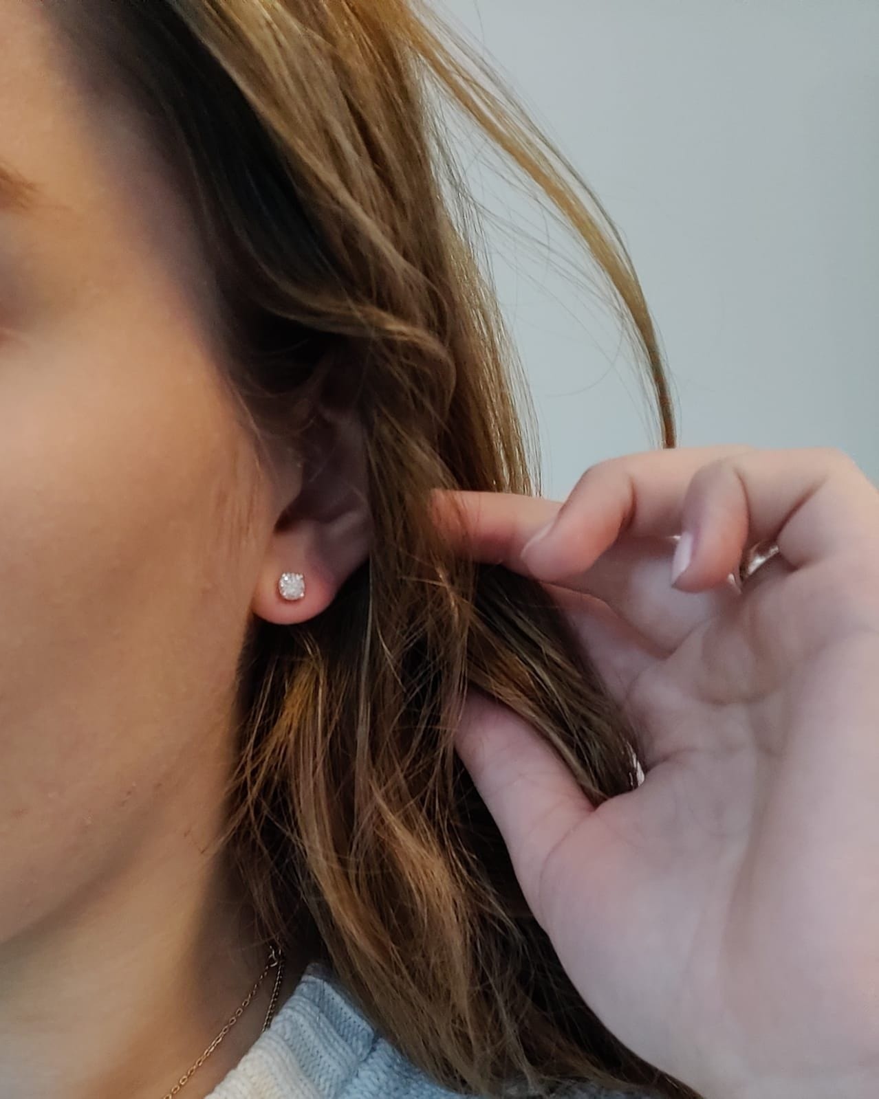 Diamond earrings, 18 carat white gold - . Görsel