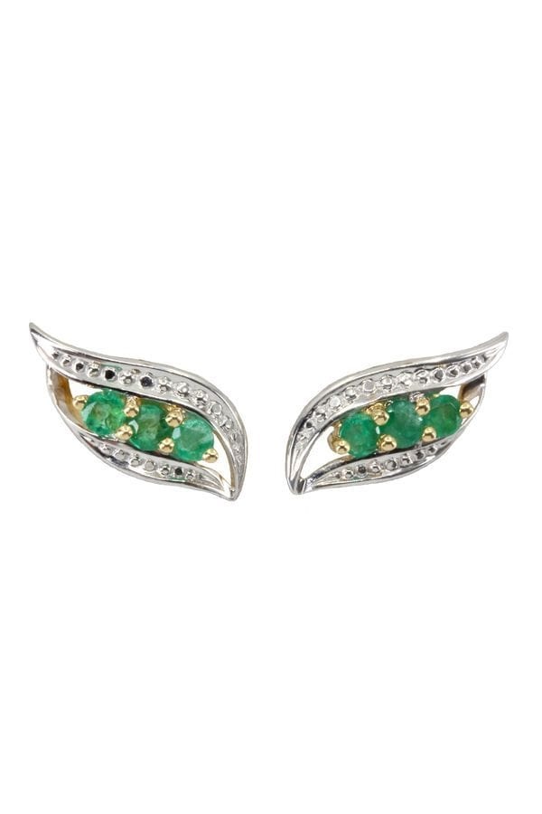 MODERN EMERALD EARRINGS - . Görsel