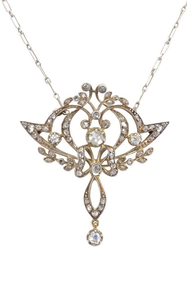 ART-NOUVEAU DIAMOND NECKLACE - . Görsel