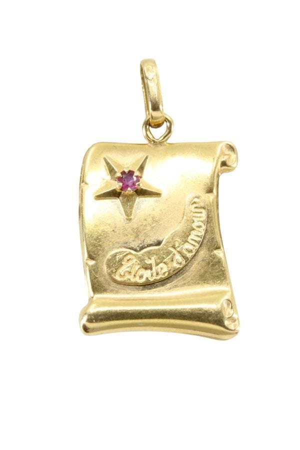 STAR OF LOVE PARCHMENT PENDANT - . Görsel