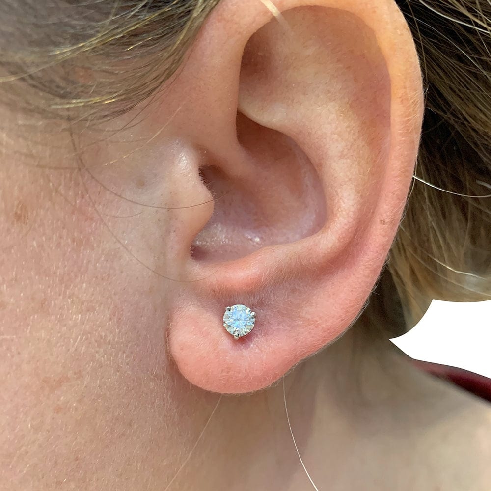 White gold earrings, diamonds. - . Görsel