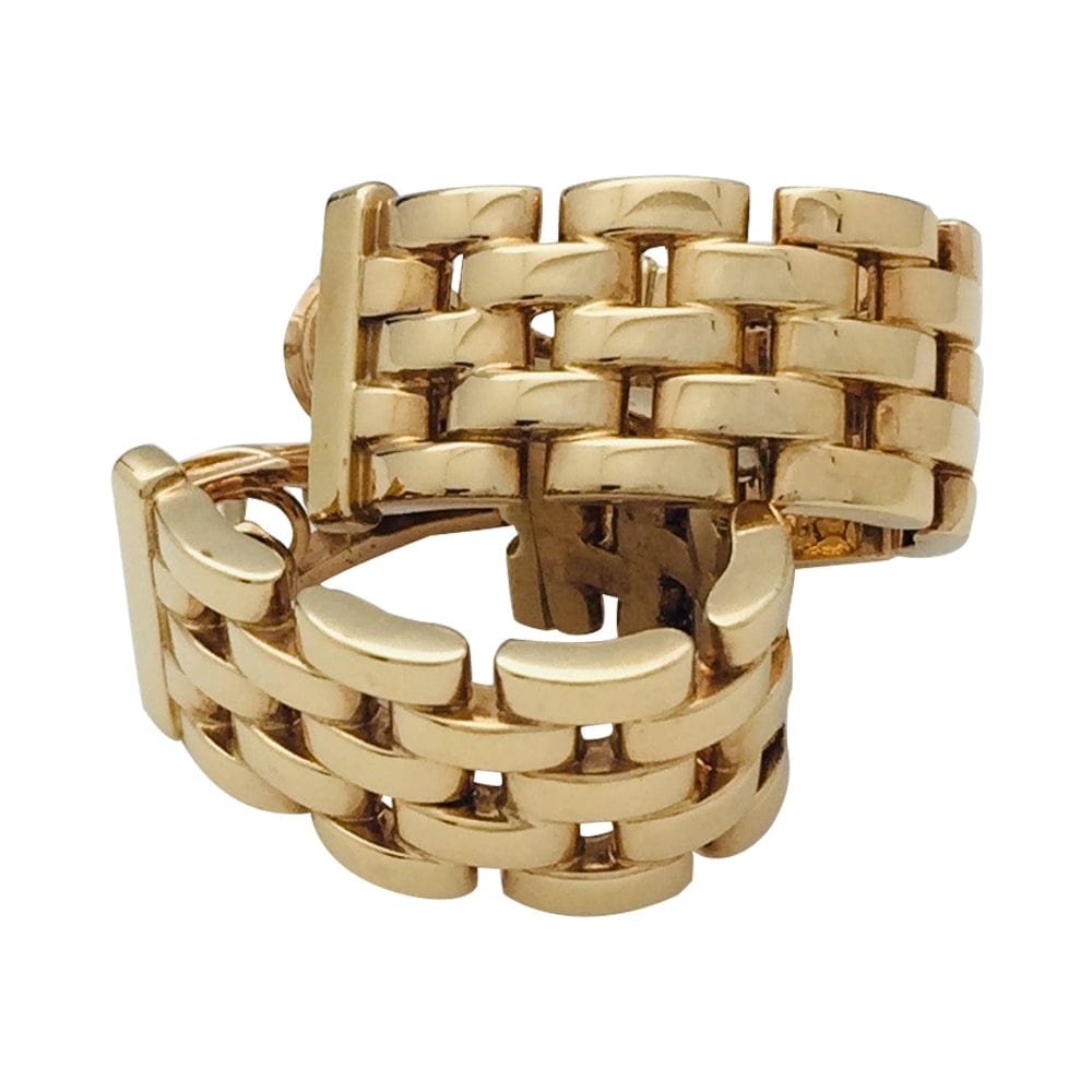 Earrings Cartier panther link in yellow gold. - . Görsel