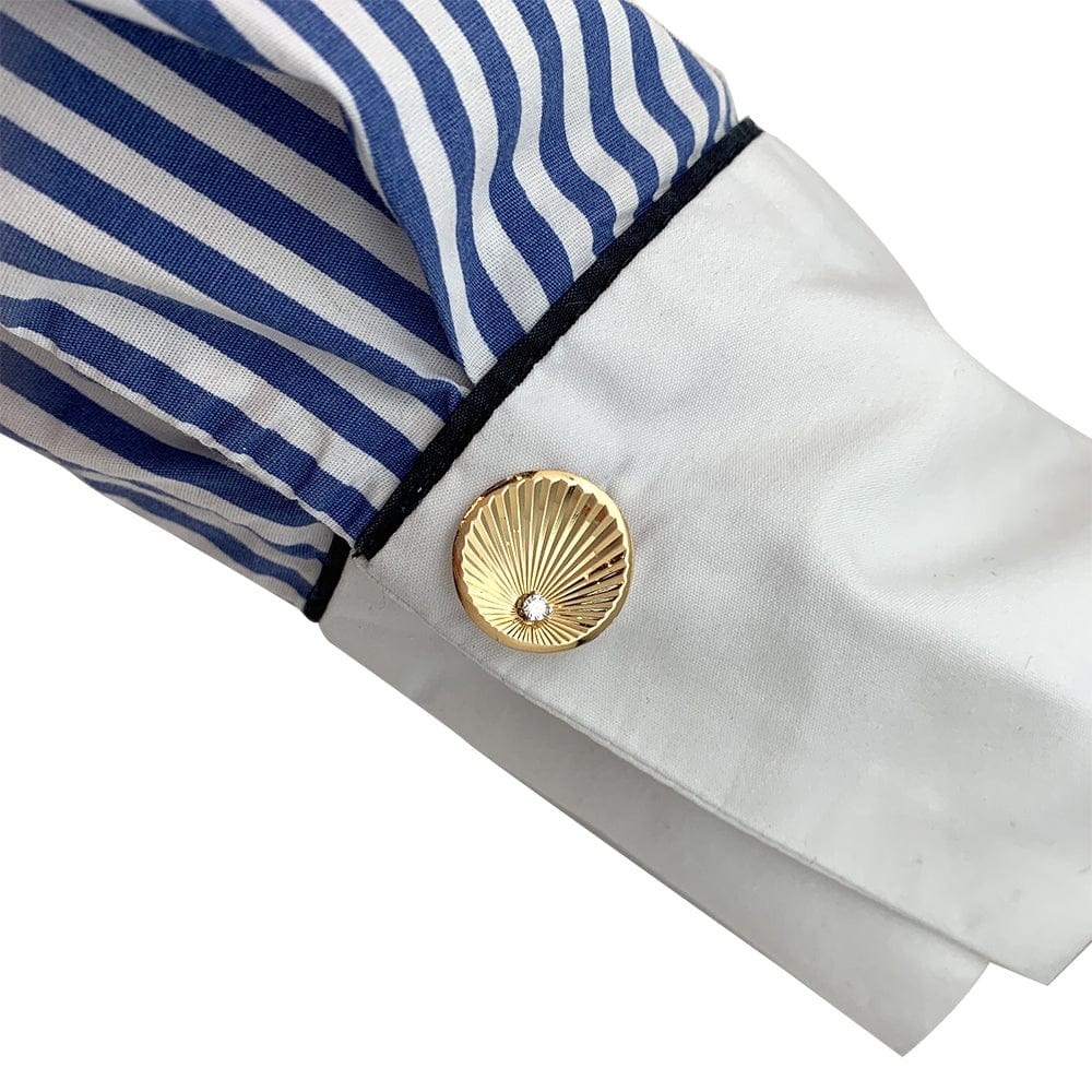 Yellow gold and diamond cufflinks. - . Görsel