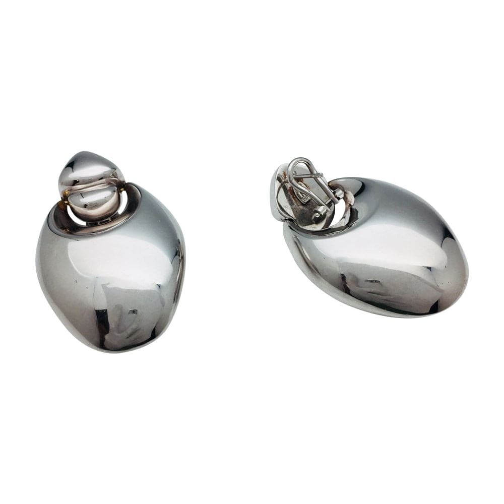 White gold dangling earrings. - . Görsel