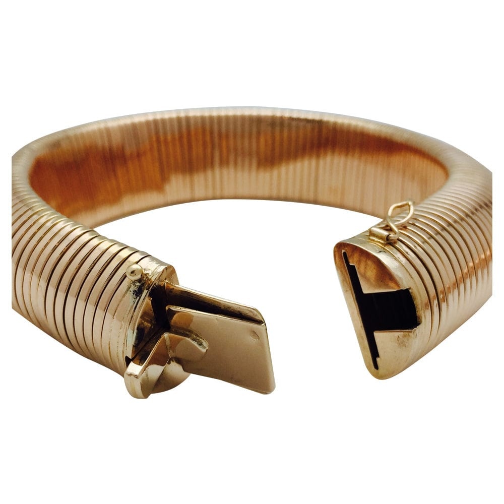 Spiro-Tube bracelet in yellow gold. - . Görsel