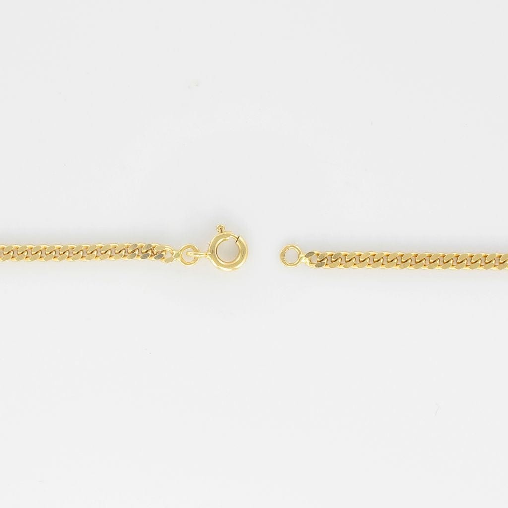 Filed curb gold chain - . Görsel