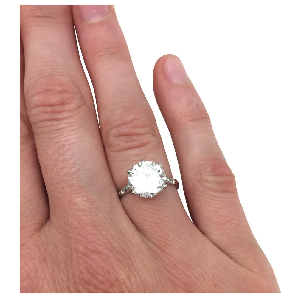 Solitary in platinum, 3.09 carat diamond I/VVS1 - . Görsel