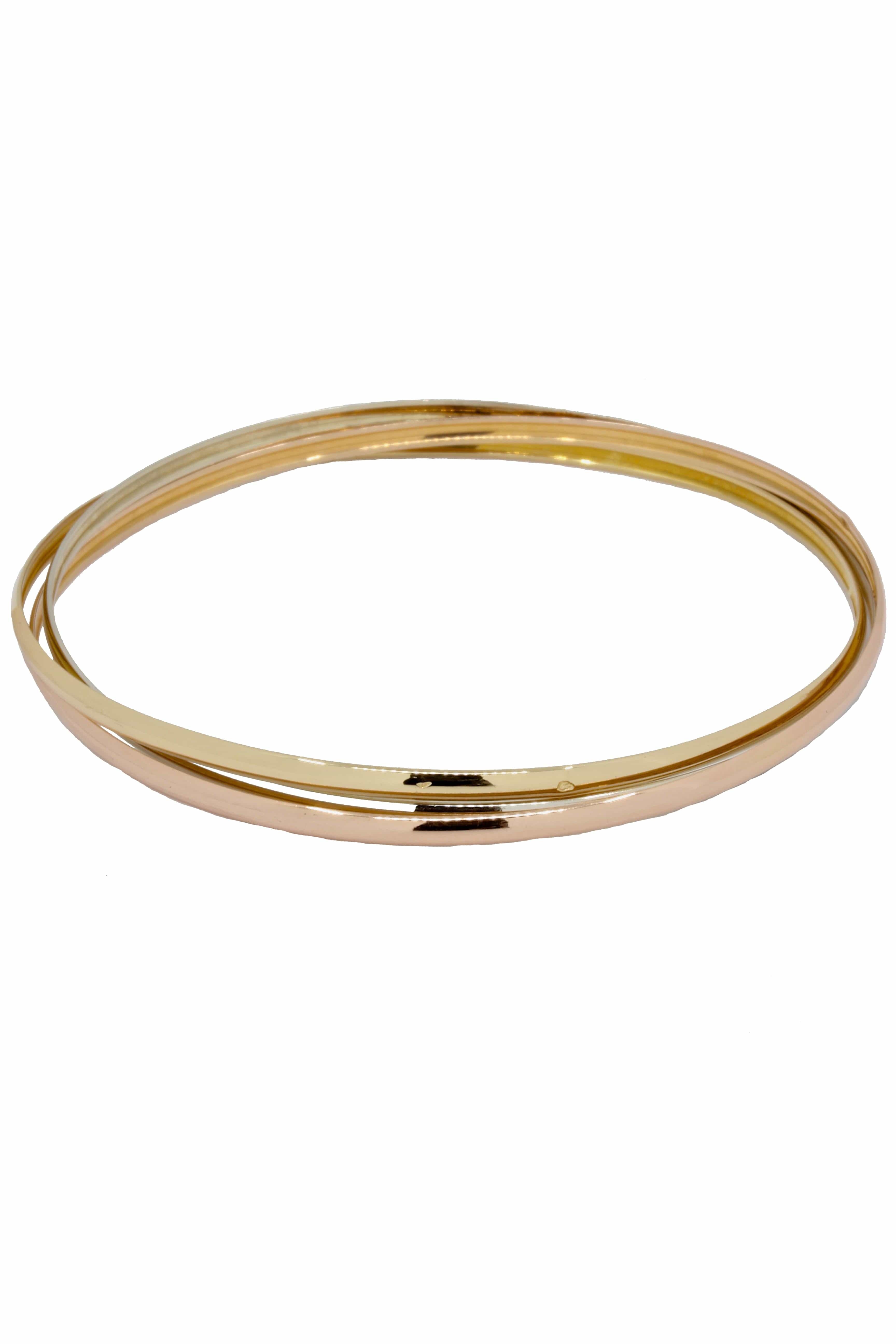 Bracelet 3 bangles 3 gold - . Görsel