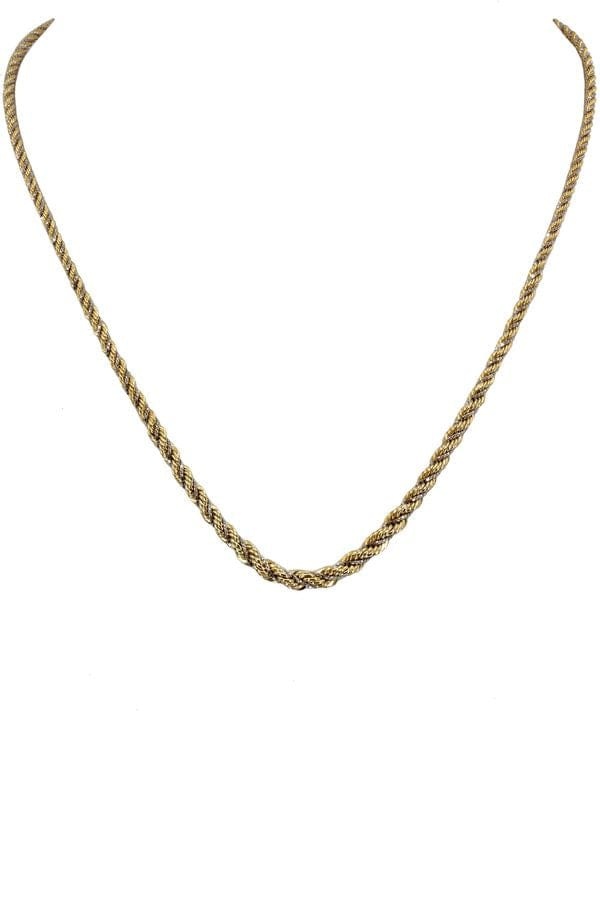 2 gold twisted mesh necklace - . Görsel
