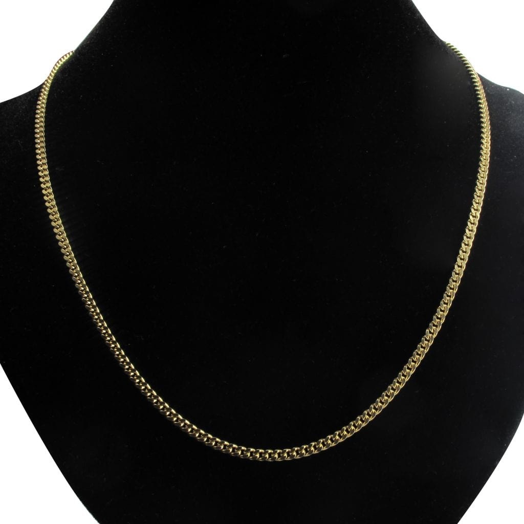 Filed curb gold chain - . Görsel