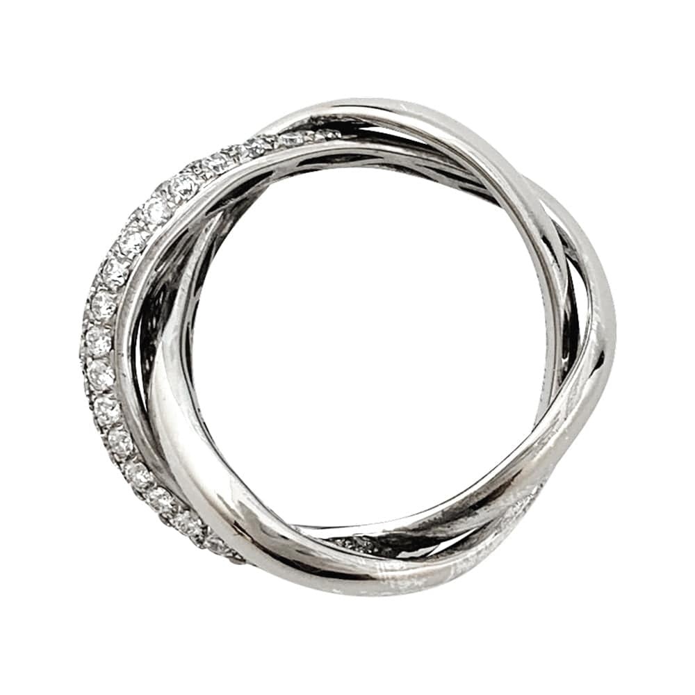 Poiray “Tresse” ring in white gold and diamonds. - . Görsel