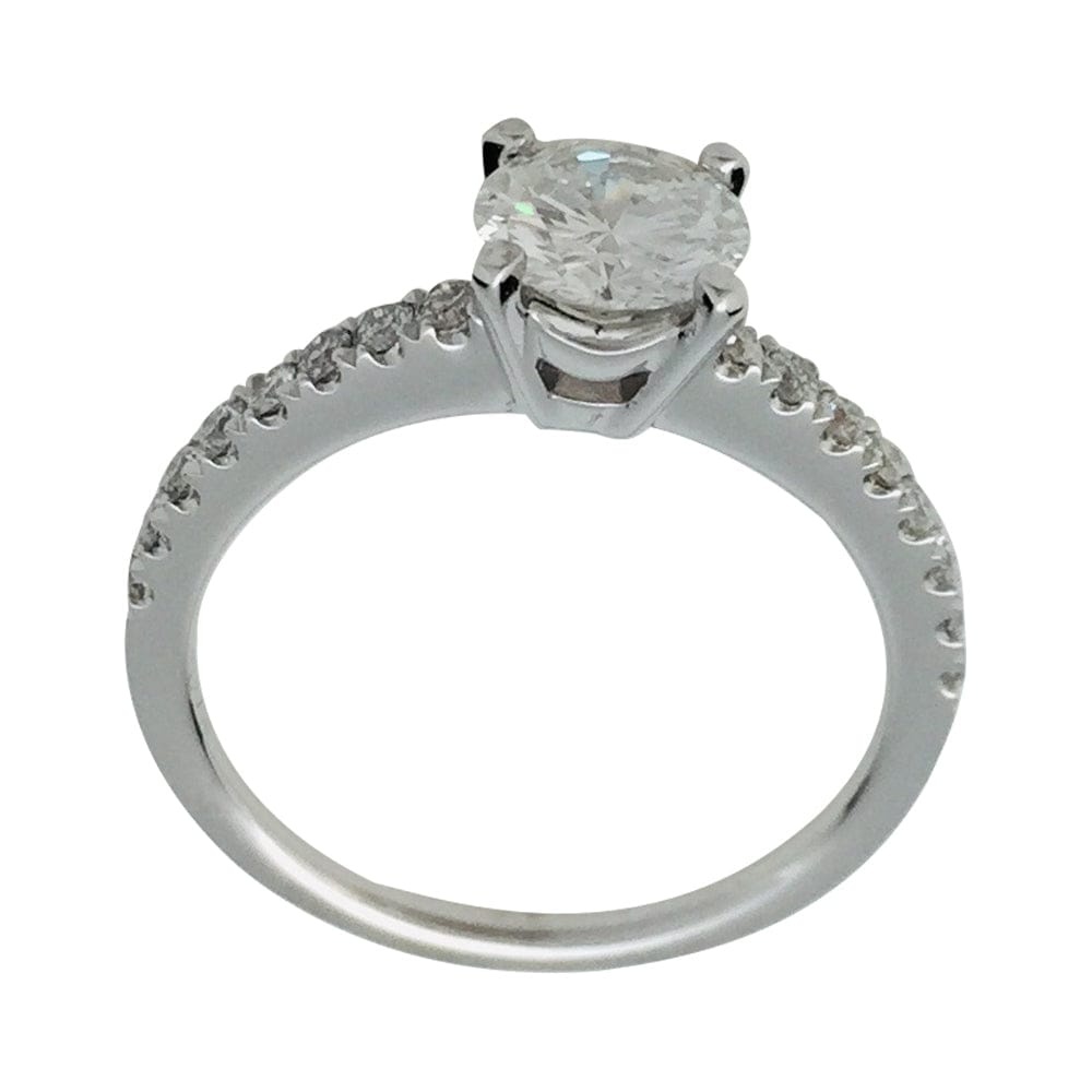 Solitaire ring in white gold, diamond 0.71 carat G/SI1. - . Görsel