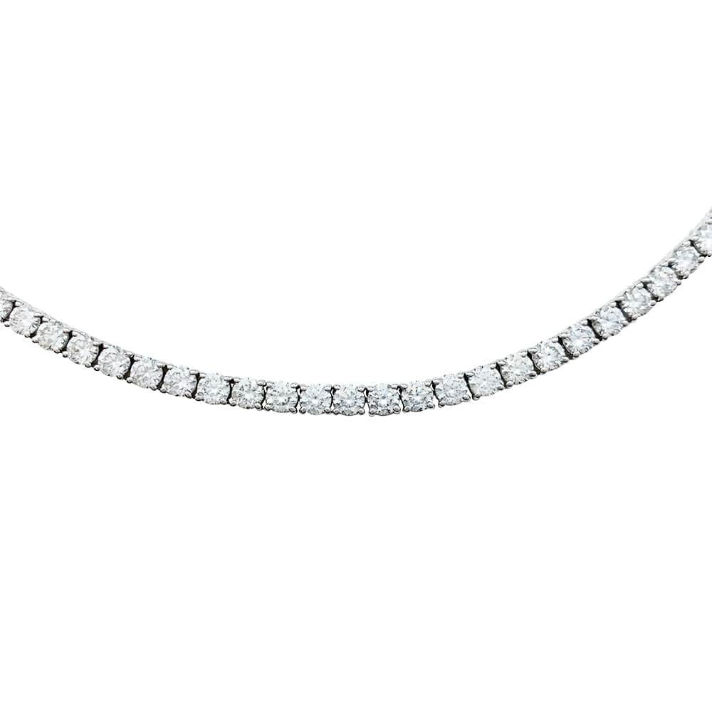 Diamond river necklace in white gold. - . Görsel