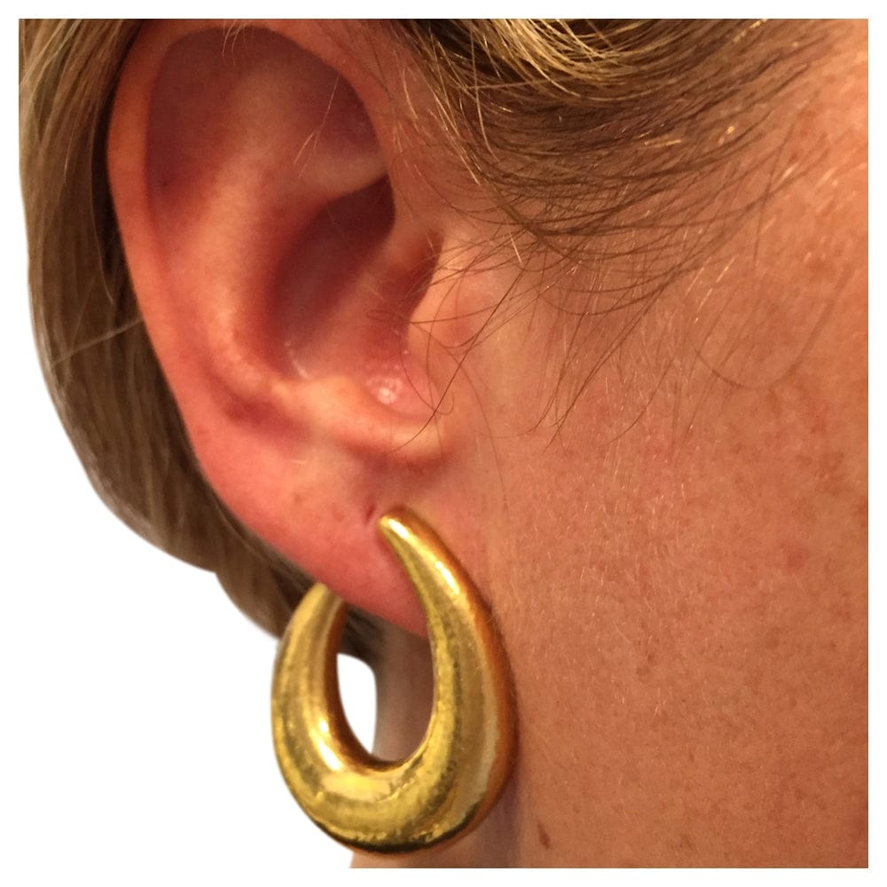 Pair of “creole” earrings Zolotas in yellow gold. - . Görsel