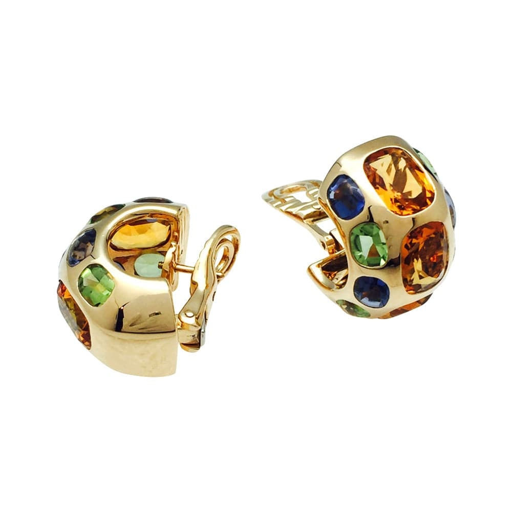 Earrings Chanel, “Coco” model, yellow gold and fine stones. - . Görsel