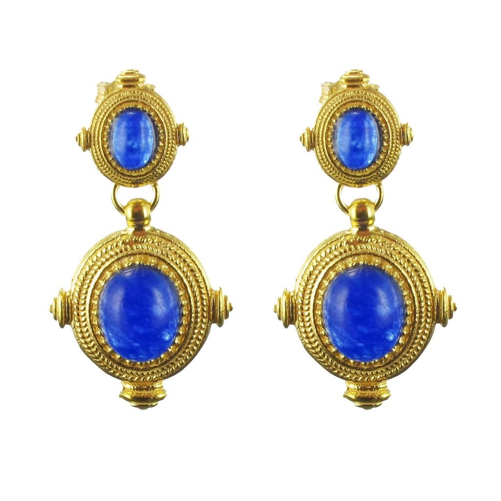 Blue Etruscan spirit earrings - . Görsel