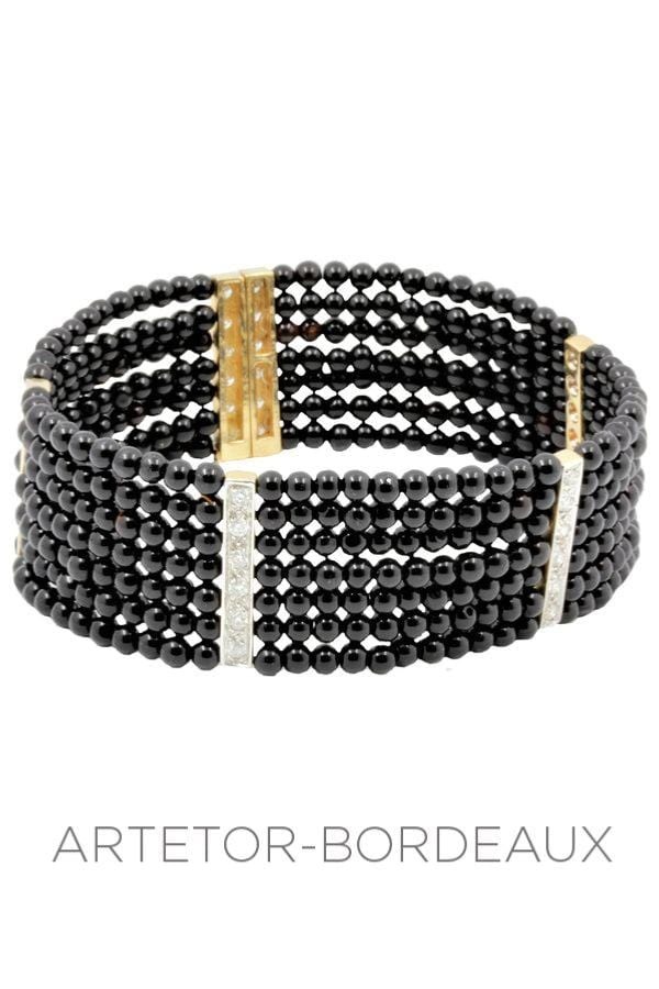 Onyx and diamond bracelet - . Görsel