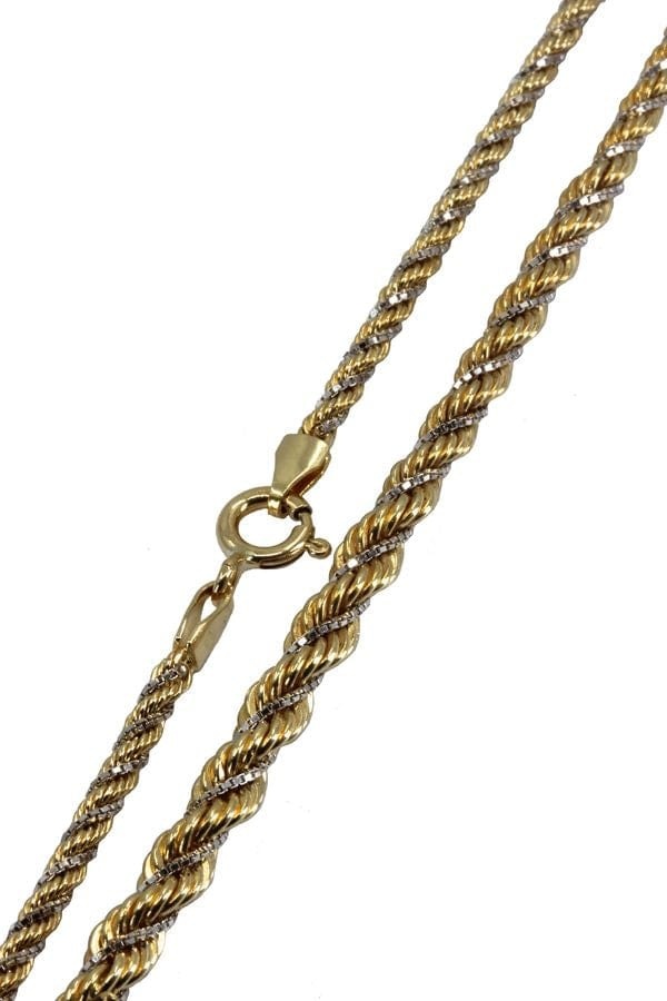 2 gold twisted mesh necklace - . Görsel