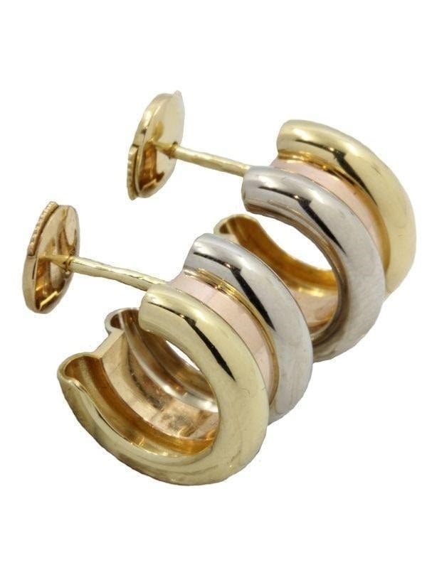 Poiray “Symbol” earrings / Yellow, white and pink gold