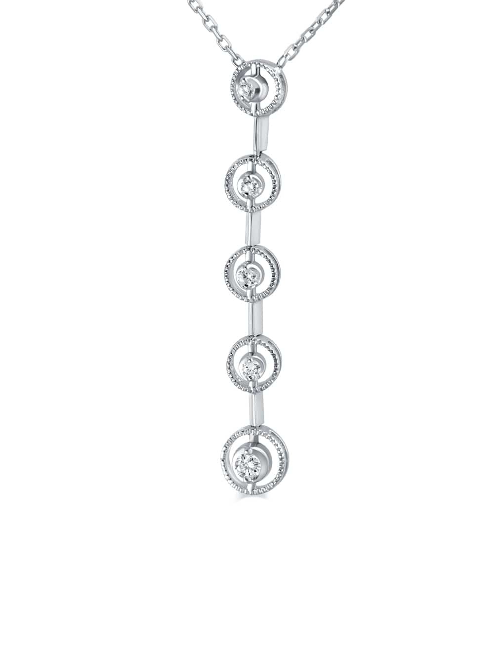 Necklace in 18-carat white gold, 0.15ct diamonds