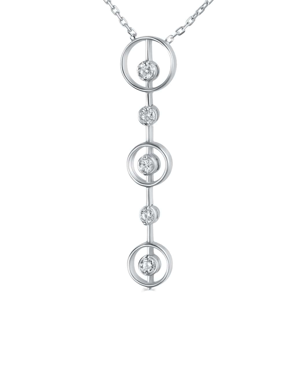 Necklace in 18-carat white gold, diamonds