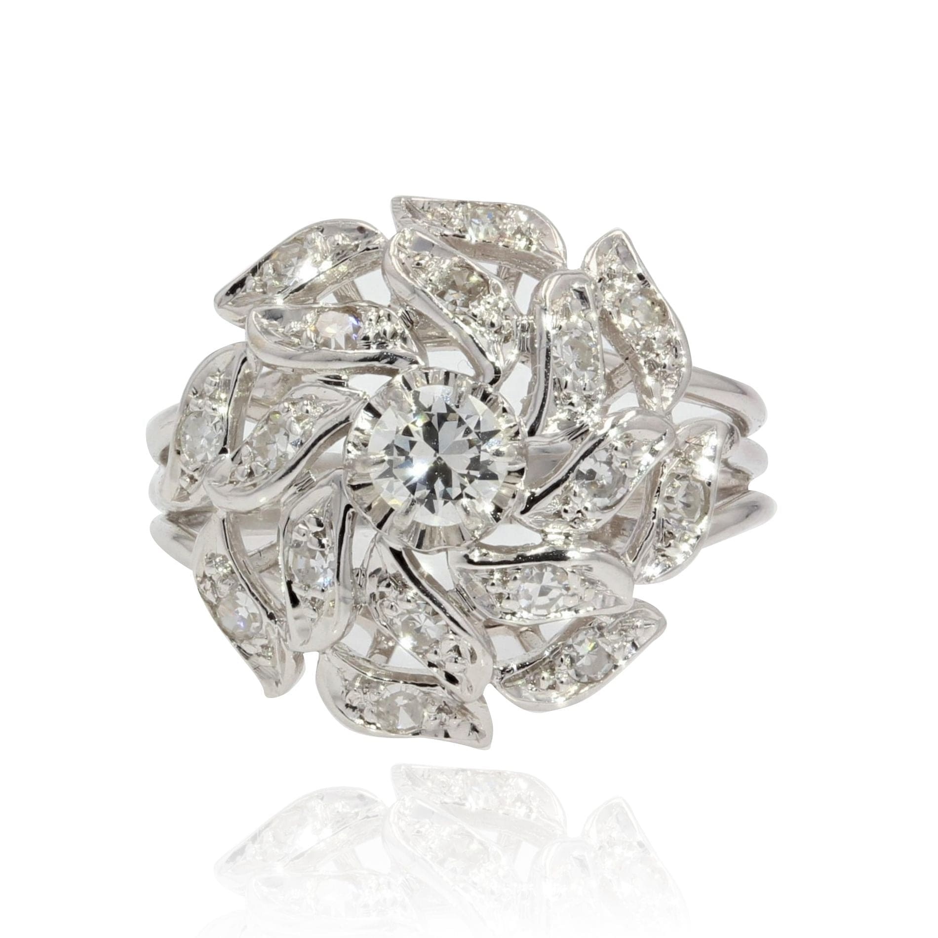 Vintage white gold and diamond ring