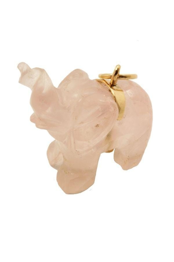 Rose quartz elephant pendant