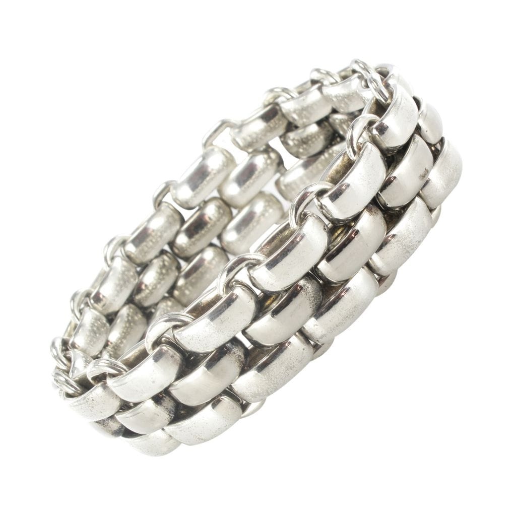 Bracelet silver flat mesh