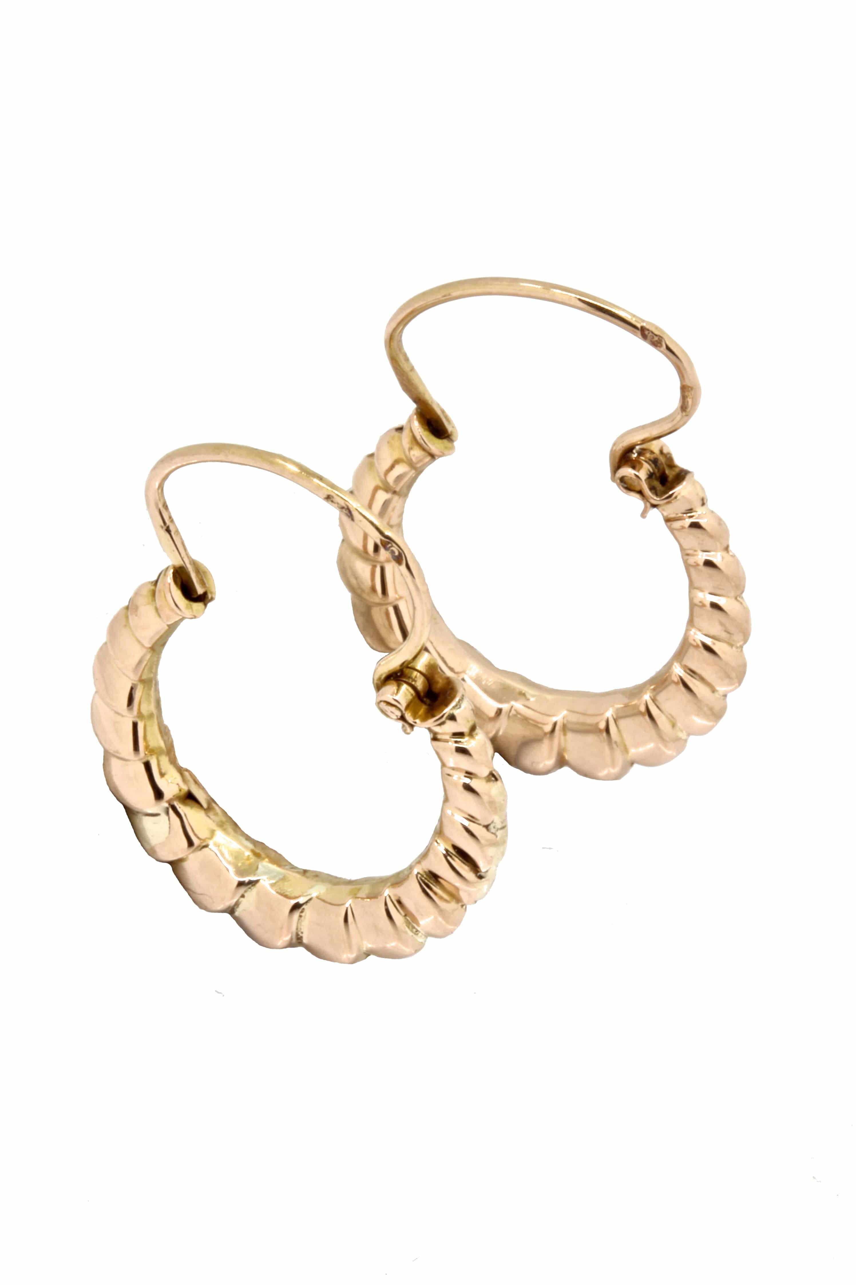 Old rose gold hoop earrings