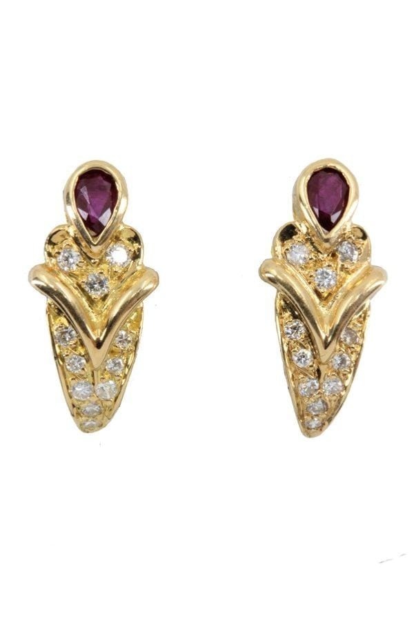 Ruby and diamond earrings