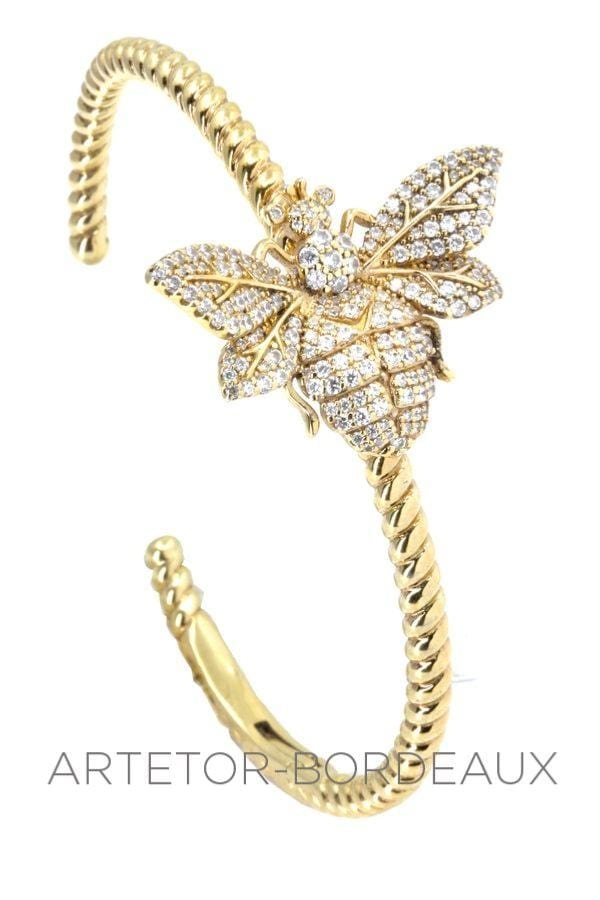 Open bangle bracelet silver-gilt “BumbleBee”