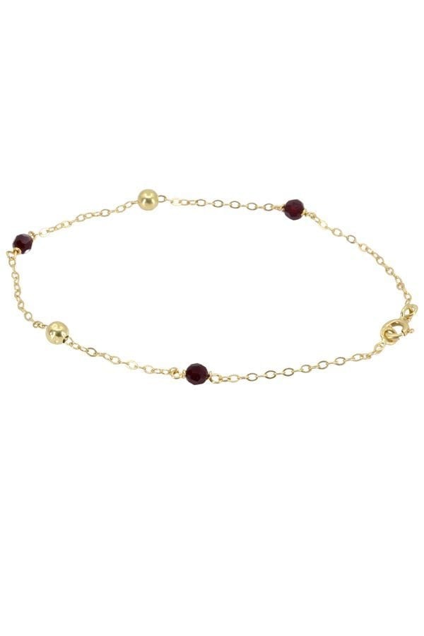 GOLD AND GARNET BALL BRACELET