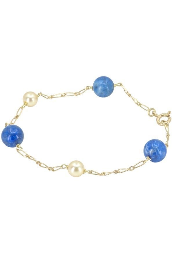 PEARL AND LAPIS LAZULI BRACELET