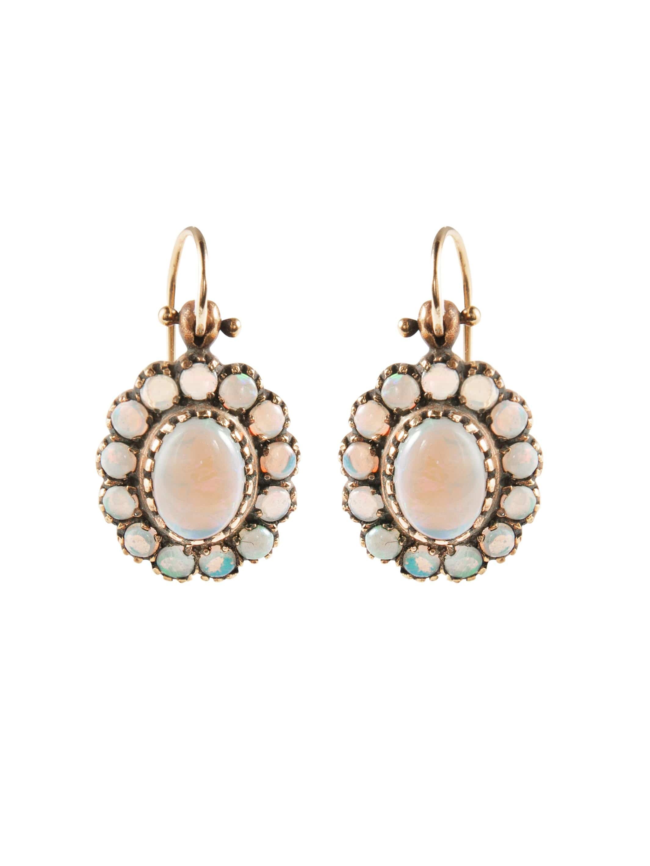 Gold and opal earrings