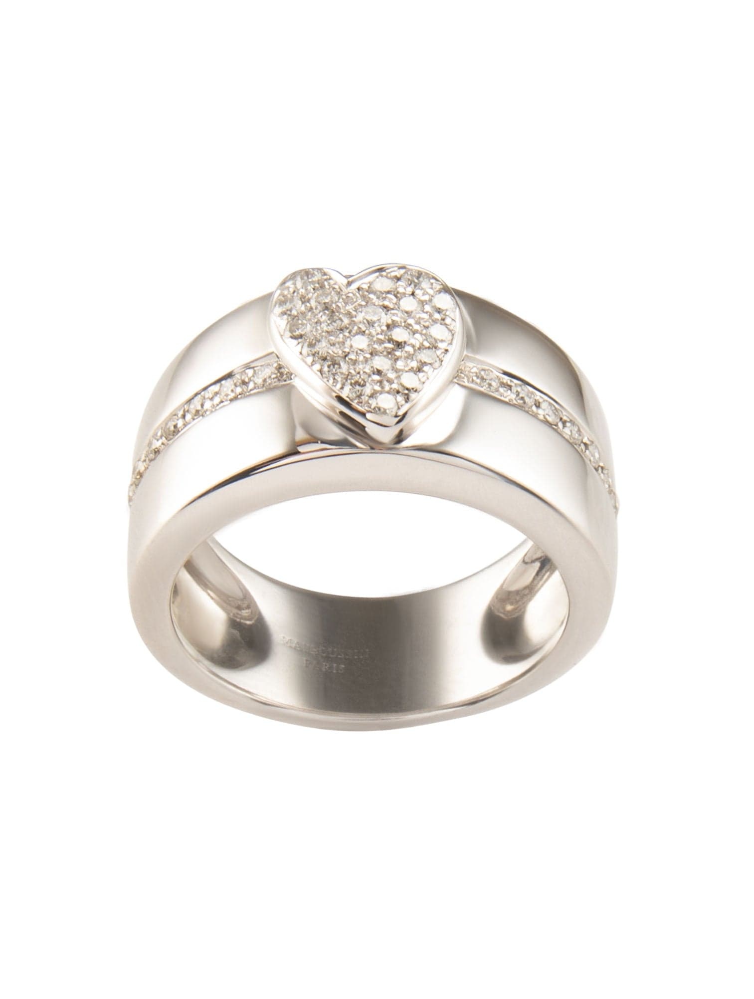 Mauboussin - White Gold Pave Diamond Heart Ring