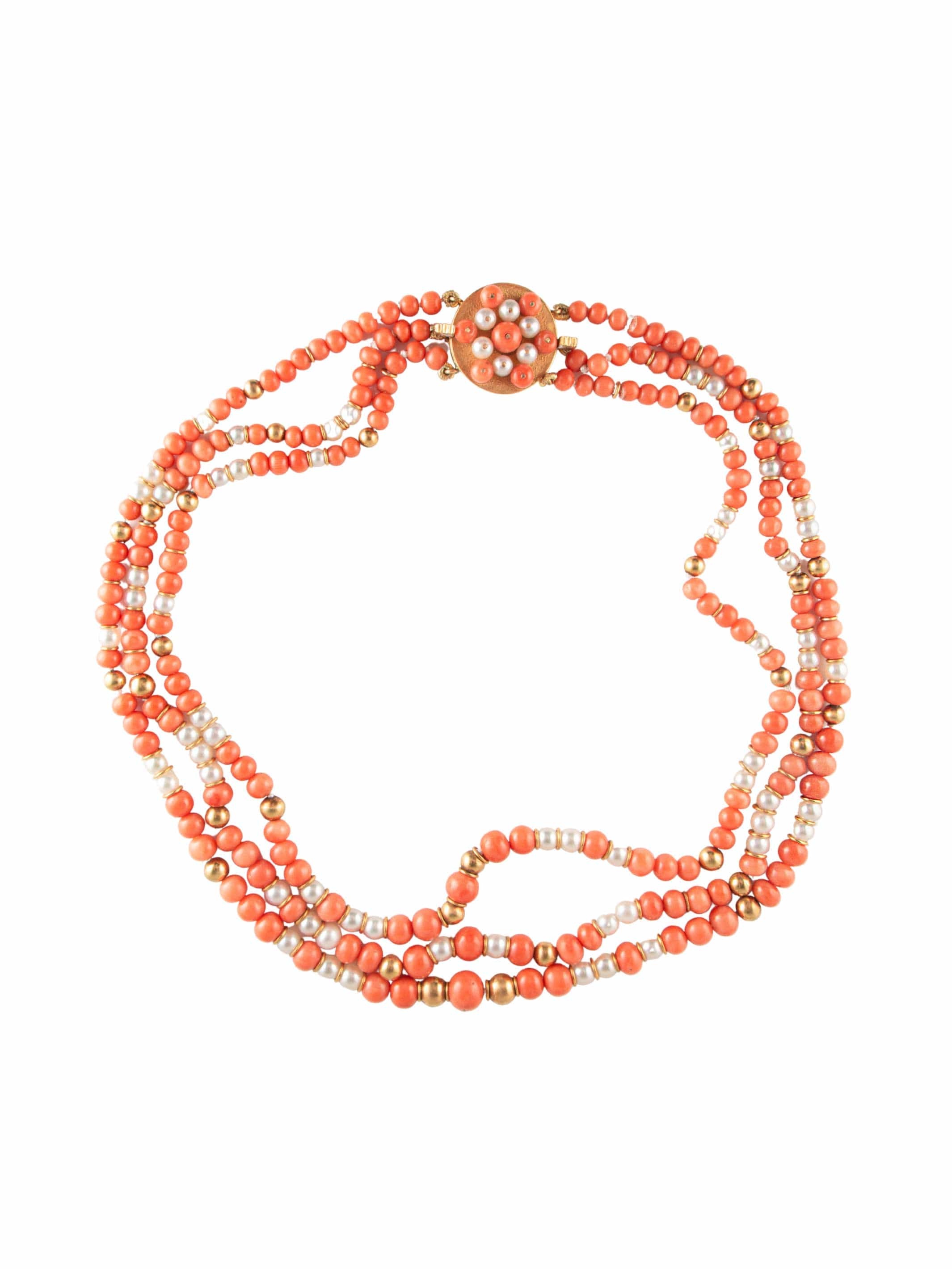 Coral and pearl necklace