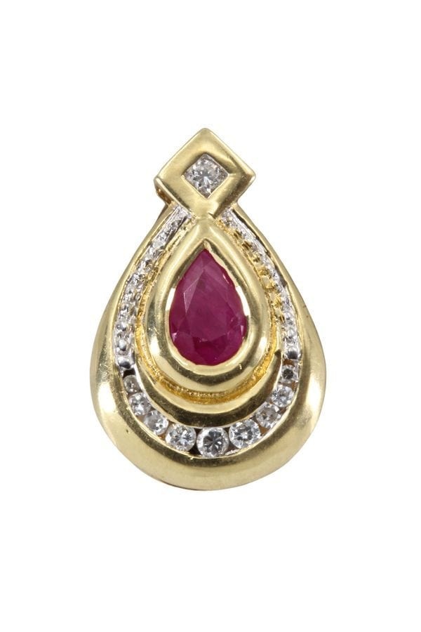 MODERN RUBY AND DIAMOND PENDANT