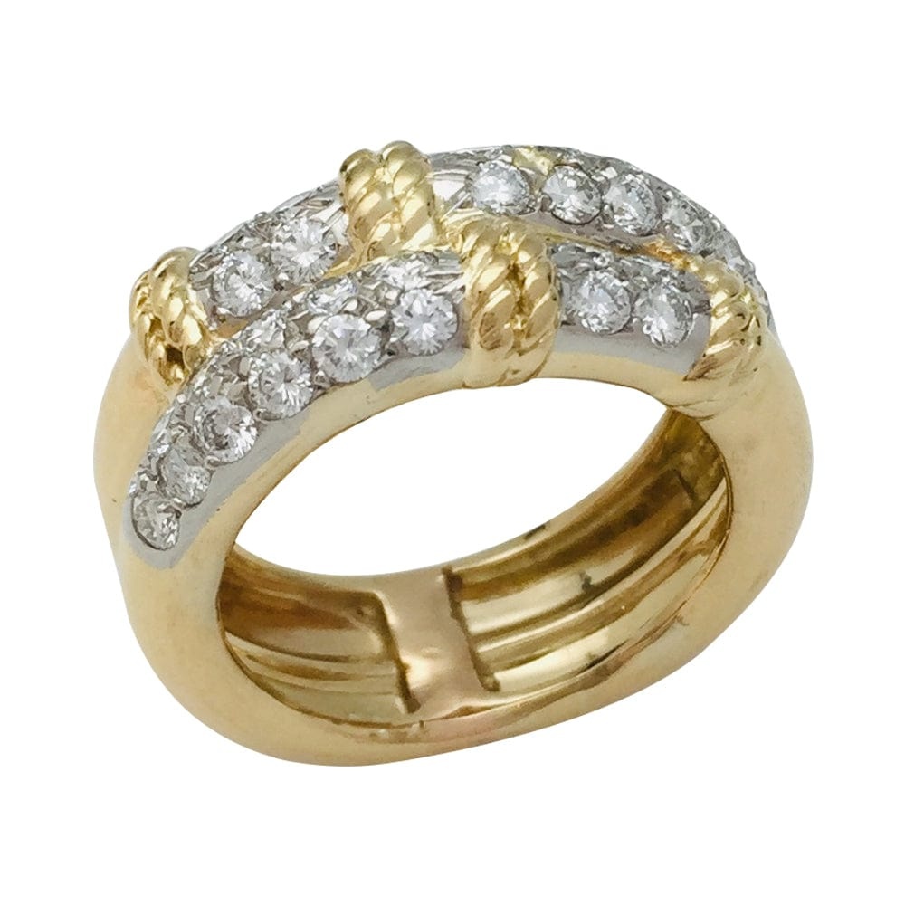 Ring Fred “Isaure”, two tones of gold, diamonds.